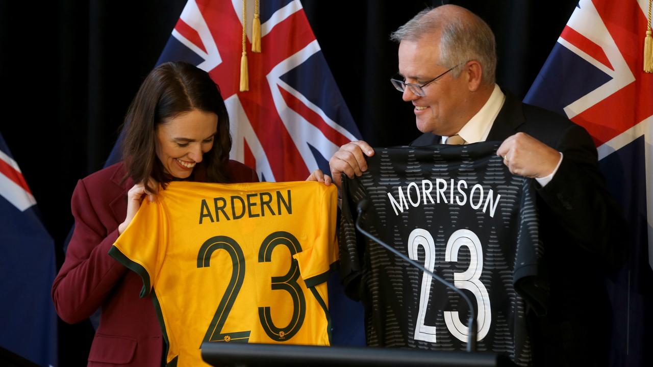 Ms Ardern with outgoing PM Scott Morrison in Queenstown in May 2021. Picture: NCA Newswire / Calum Robertson