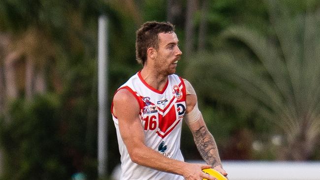 Liam Odea playing for Waratah in the 2024-25 NTFL season. Picture: Jack Riddiford / AFLNT Media