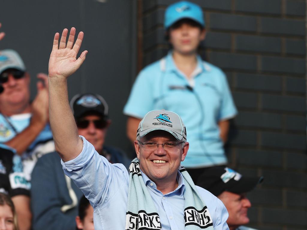 Scott Morrison loves the Cronulla Sharks. Picture: Matt King/Getty Images