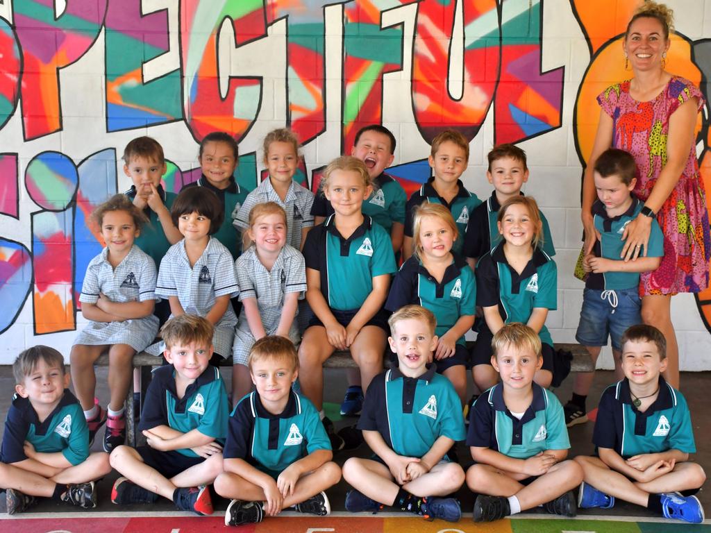 Taranganba State Primary School Class Prep SM:Front row- Kaeden, Jacob, Jackson, Paxton, Levi, AbelMiddle: Aimee, Ella, Sienna, Lucy, Frankie, Amity, TateBack: Owen, Olive, Isobel, Harvey, Bodhi, Frankie, Miss Sarah