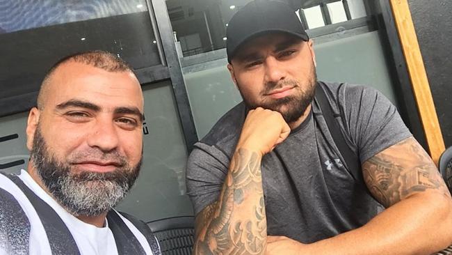 Shooting victim Taha Sabbagh (left) with Elite Fight Force gym owner Hany Sbat (right), who is subject to a Combat Sports Authority prohibition order.
