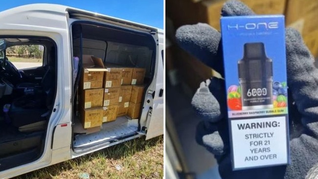 The van allegedly had 17,000 vapes stored inside. Picture: NSW Police