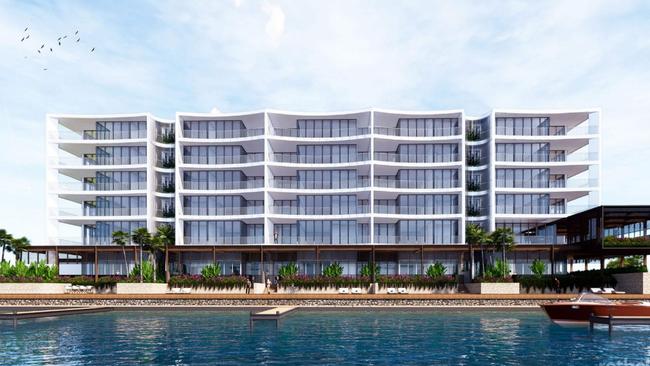 Kindred Developments have lodged a new application for the Newport Marina. It will now be six storeys and feature apartments. Image: Rothelowman 