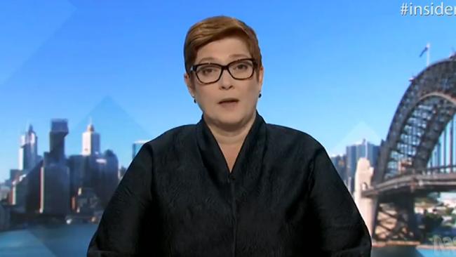 An “extraordinary” interview - Marise Payne on ABC’s Insiders. Picture: Twitter.