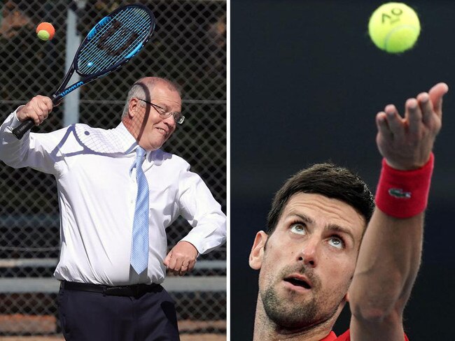 Novak Djokovic and Scott Morrison.