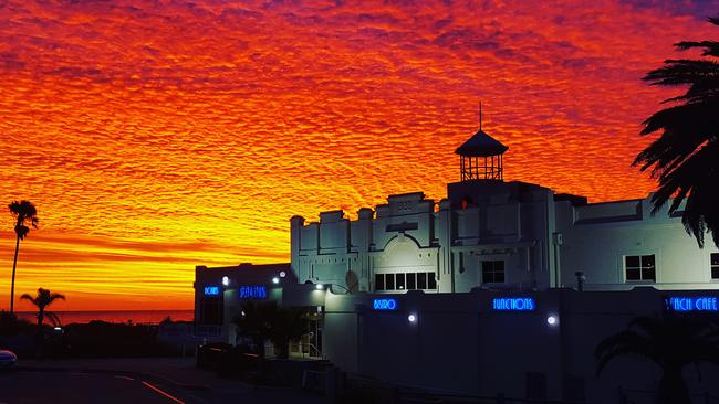 The Semaphore Palais Hotel at sunset. Picture: Mandi Borlace.