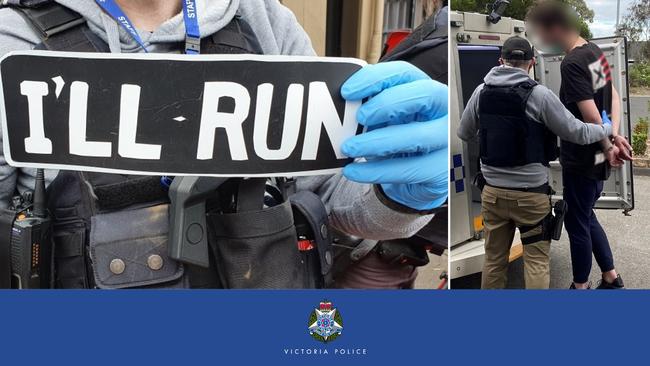 A police officer with the dodgy DIY number plate.