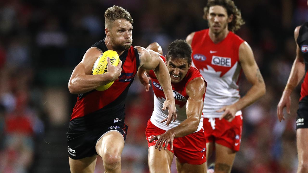 Jake Stringer was strong for the Bombers. Picture: Ryan Pierse/AFL Photos/via Getty Images