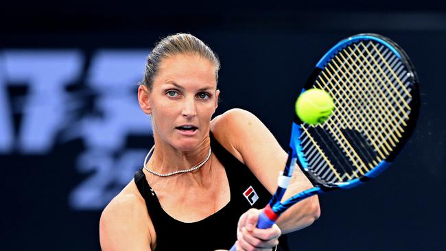 Karolina Pliskova hopes of back-to-back Brisbane International titles is over, after going down to the No.3 seed Jelena Ostapenko of Latvia. Picture: Getty Images