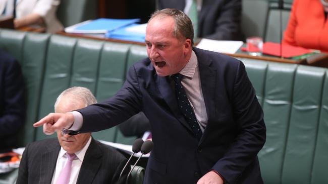 Deputy PM Barnaby Joyce in action during Question Time. Picture: Kym Smith