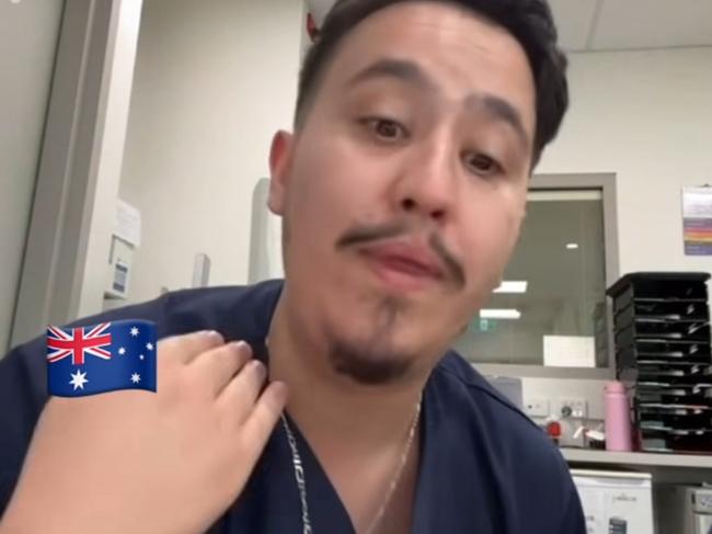 NSW government officials are investigating after nurses at Bankstown Hospital, Rashad Nadir and Sarah Abu Lebdeh, wearing their NSW Health uniforms were filmed declaring they refuse to treat Israeli people and would "kill them" if they present to their ward. Picture: NewsWire Handout