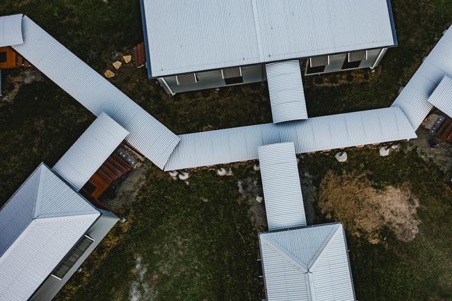 The Mount Jukes Eco Resort, built from scratch by yoga aficionado David Deakin, holds glamping tents and a half-moon shaped house that face Mt Jukes and Mr Deakin says the â€œenergyâ€ of the property has to be experienced to be understood. Picture: Contributed