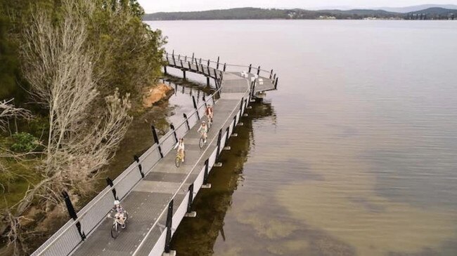 Cr Ryan Posselt says the proposed Battery Point walkway could look like the Red Bluff walkway on Lake Macquarie, NSW.