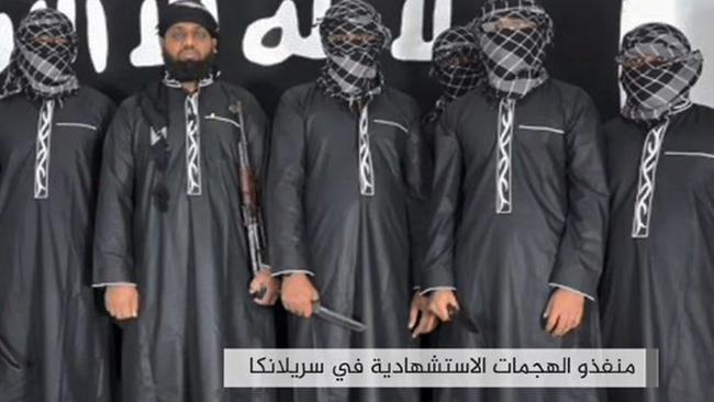 Islamic State has released this picture claiming to be the Sri Lanka bombers. Picture AFP. 