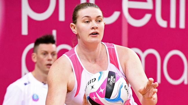 Thunderbirds Kristina Brice v Tactix at Netball SA Stadium on June 26. Picture: Tom Huntley