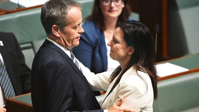 Bill Shorten with Emma Husar. Picture: AAP