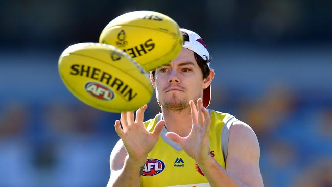 Lachie Neale at Lions training this week. Picture: Darren England/AAP Image