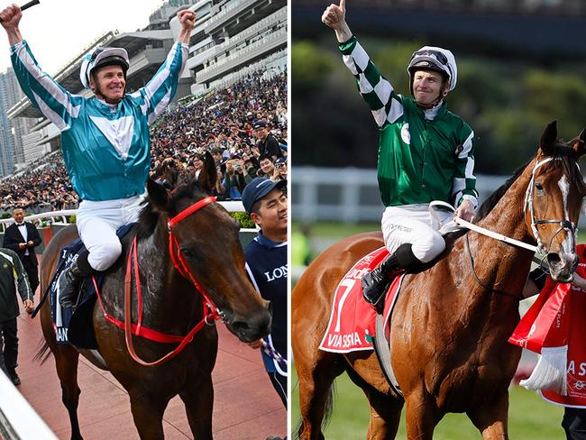 Best of both worlds: James McDonald will be able to ride both Romantic Warrior (left) and Via Sistina in their next campaigns.