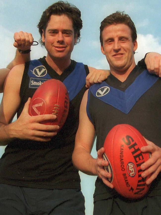 Gillon McLachlan and Quinton Gleeson. Picture: Ian Currie