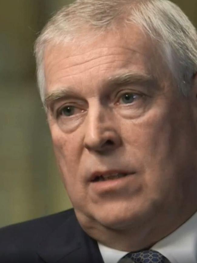 Prince Andrew in the BBC Newsnight interview fin 2019. Picture: Supplied