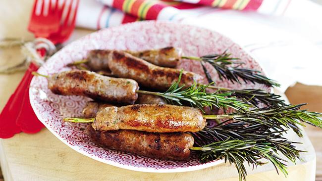 Chipolata and rosemary skewers