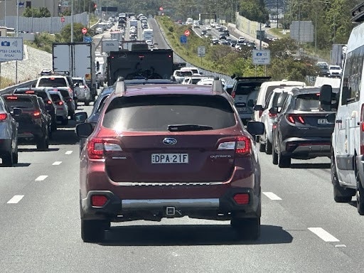 Traffic banked up on the Bruce Highway. Photo Supplied