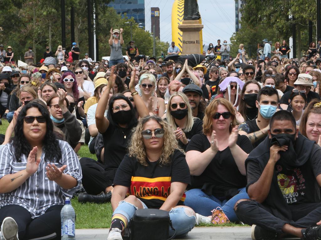 AA Survival Day protest in Adelaide. Picture: NCA NewsWire / Emma Brasier.