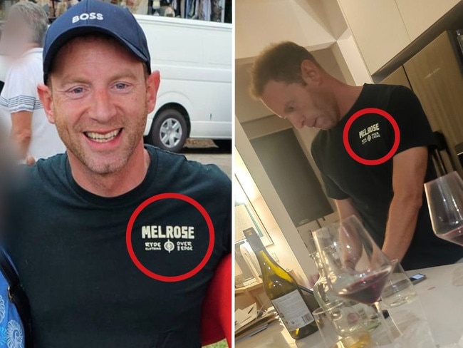 David Speirs wearing a Melrose T-shirt