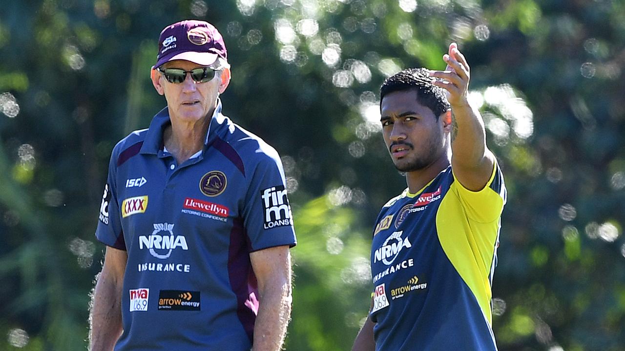 Anthony Milford, right, will reunite with Wayne Bennett at the Dolphins next season. Picture: AAP Image/Dave Hunt