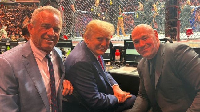 RFK Jr and Trump at the UFC. Picture: X@SpeakerJohnson