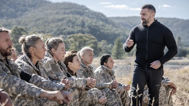 Ant Middleton speaks to the recruits, which include six women left.