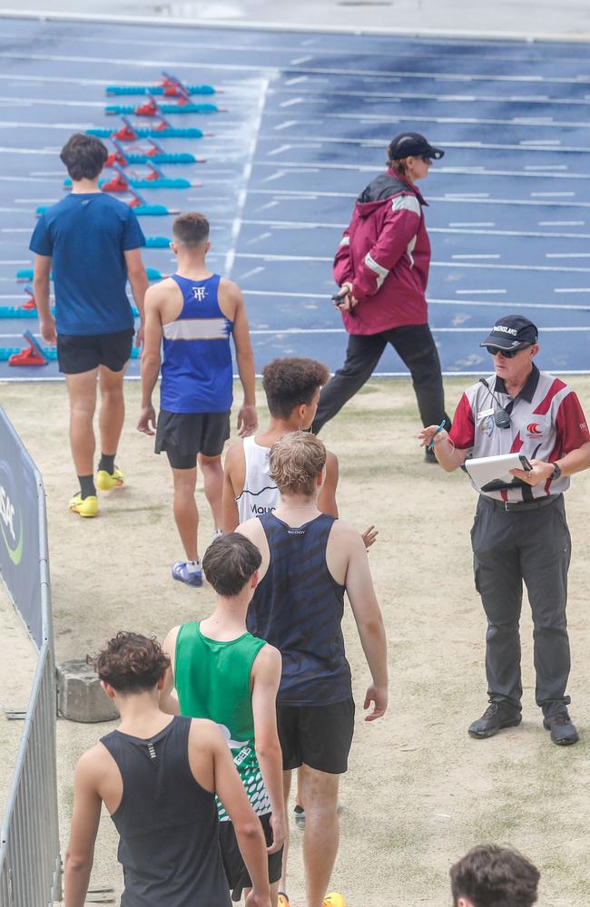 Action from the Queensland Athletics track and field championships at QSAC on Saturday March 15, 2025. Picture: Stephen Archer.