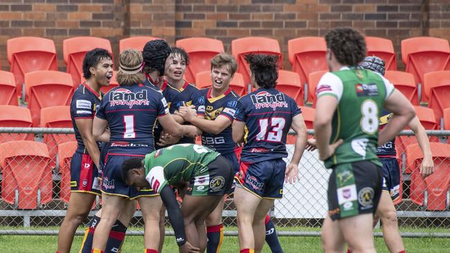 Harry Eyers after scoring for the Clydesdales earlier in his career. Picture: Nev Madsen.