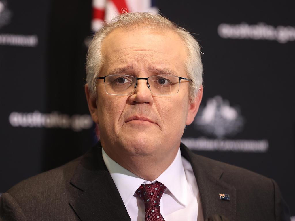 Prime Minister Scott Morrison dat Parliament House in Canberra. Picture: NCA NewsWire / Gary Ramage