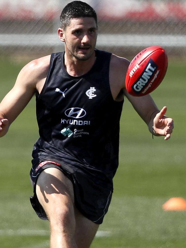 Marc Pittonet kicks further afield. Picture: AFL Photos via Getty Images