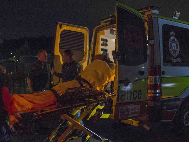 Night ride along with QAS (Queensland Ambulance Service). 12:18 (Saturday morning): QAS responding to a male patient intoxicated with alcohol and drugs at  Velox Circuit,  Upper Coomera. Picture: Jerad Williams