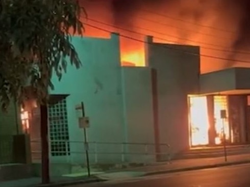 The fire at the Adass Israel Synagogue in Ripponlea.