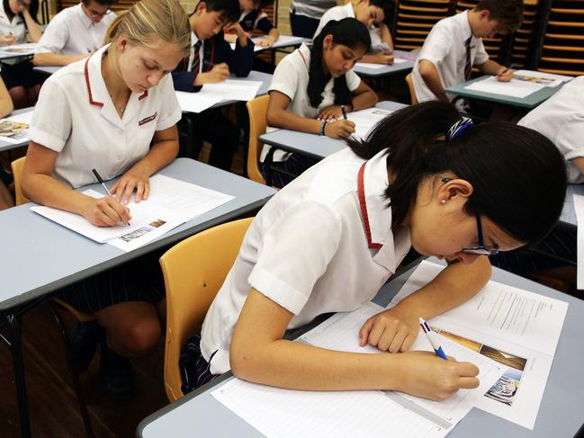 Day 1 of HSC exams at Chatswood High School. Interview with   students . exam.