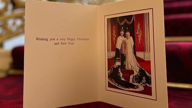 The picture for King Charles II and Queen Camilla’s 2023 Christmas card was taken on Coronation Day. Picture: Instagram