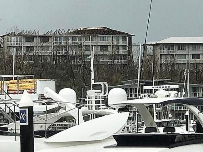 Roofs were ripped off buildings in Hamilton Island. Source: @jonkclements