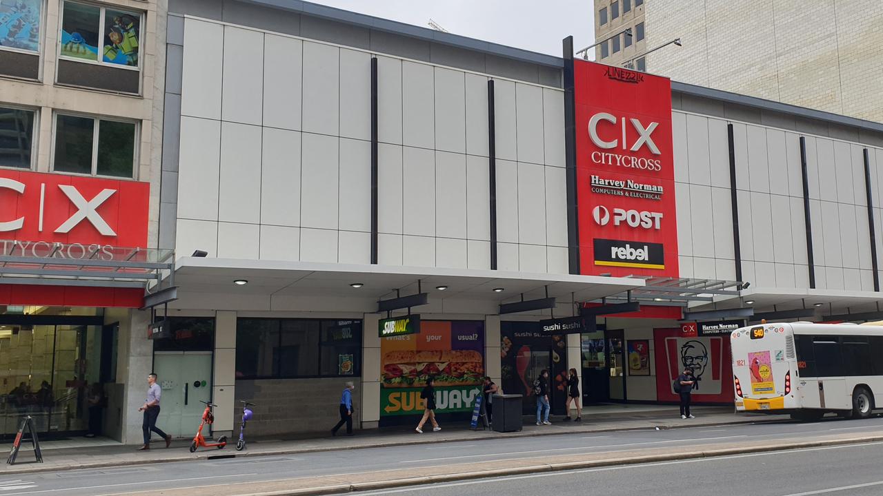 The incident occurred at City Cross on Grenfell Street. Picture: Colin James