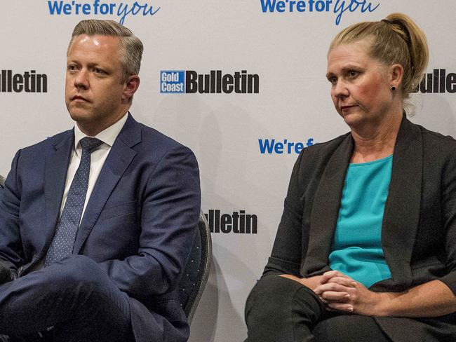 You Decided Gold Coast Bulletin Election Forums, . Div 4, 5 & 7 held at Nerang RSL and Memorial Club. Division 4 candidate, Cameron Caldwell and Kristyn Boulton.  Picture: Jerad Williams