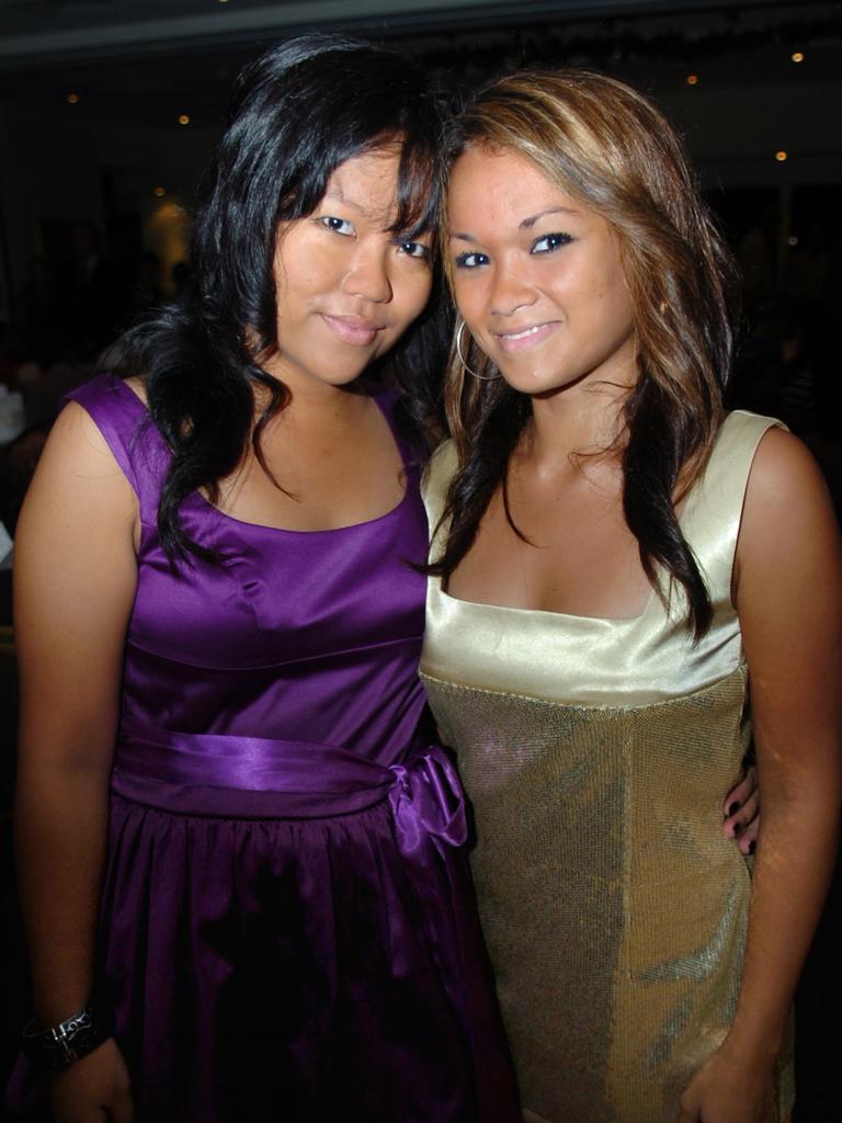 Libby Ballesteros and Alissa Donald at the 2009 St John’s Catholic Senior College formal. Picture: NT NEWS