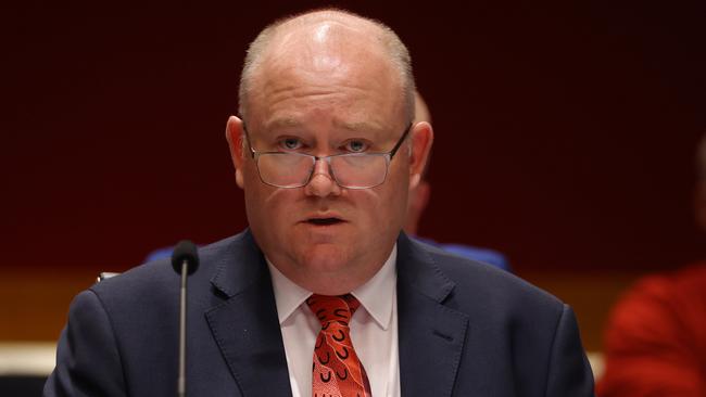 Resilience NSW Commissioner Shane Fitzsimmons giving evidence at NSW Budget Estimates. Picture: NCA NewsWire/David Swift