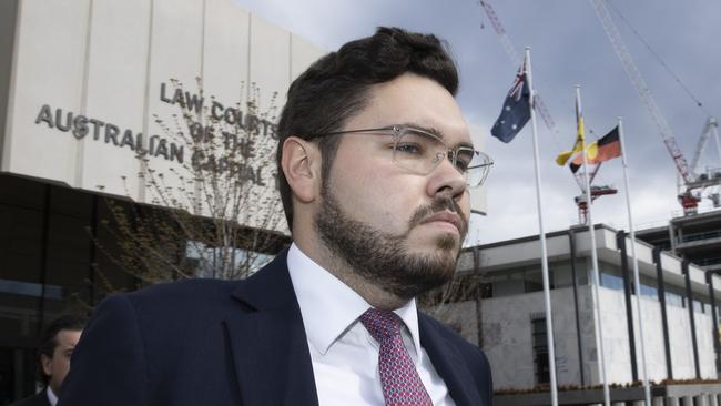 Bruce Lehrmann leaves the Magistrates Court in Canberra after the jury failed again to deliver a decision on the case against him. Picture: NCA NewsWire / Gary Ramage