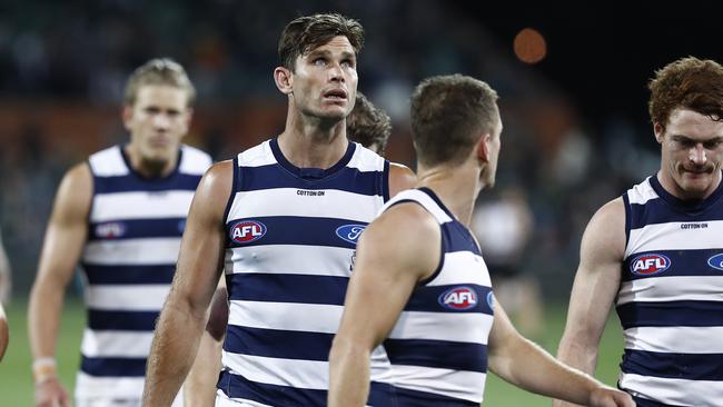 Tom Hawkins had a howler against Port Adelaide. Picture: Ryan Pierse/Getty Images