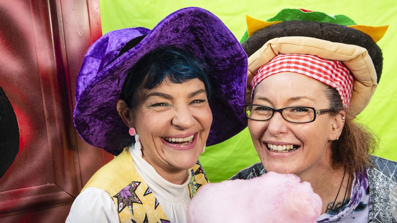 At Something About Bella – Bella's Birthday Fundraiser for Toowoomba Hospital Foundation are Tanya Grant (left) and Tamara Michelle'i of The Costume Parlour and Glam Nation Party People, Sunday, June 4, 2023. Picture: Kevin Farmer