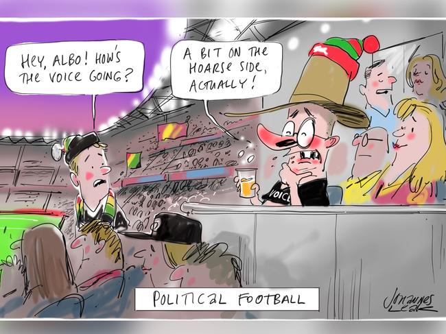 Johannes Leak Commentary Cartoon for 02-10-2023Version: Commentary Cartoon  (1024x768 - Aspect ratio preserved, Canvas added)COPYRIGHT: The Australian's artists each have different copyright agreements in place regarding re-use of their work in other publications.Please seek advice from the artists themselves or the Managing Editor of The Australian regarding re-use.