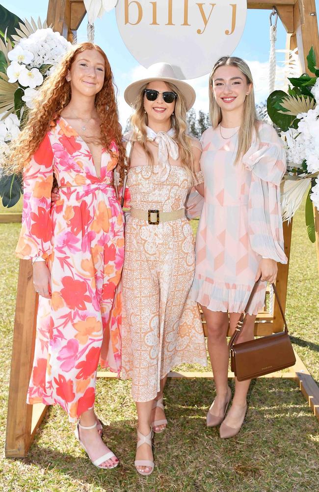 Harree Grigoris, Christina Fawkes and Amelia Walters at Coastline BMW Polo by the Sea. Picture: Patrick Woods.