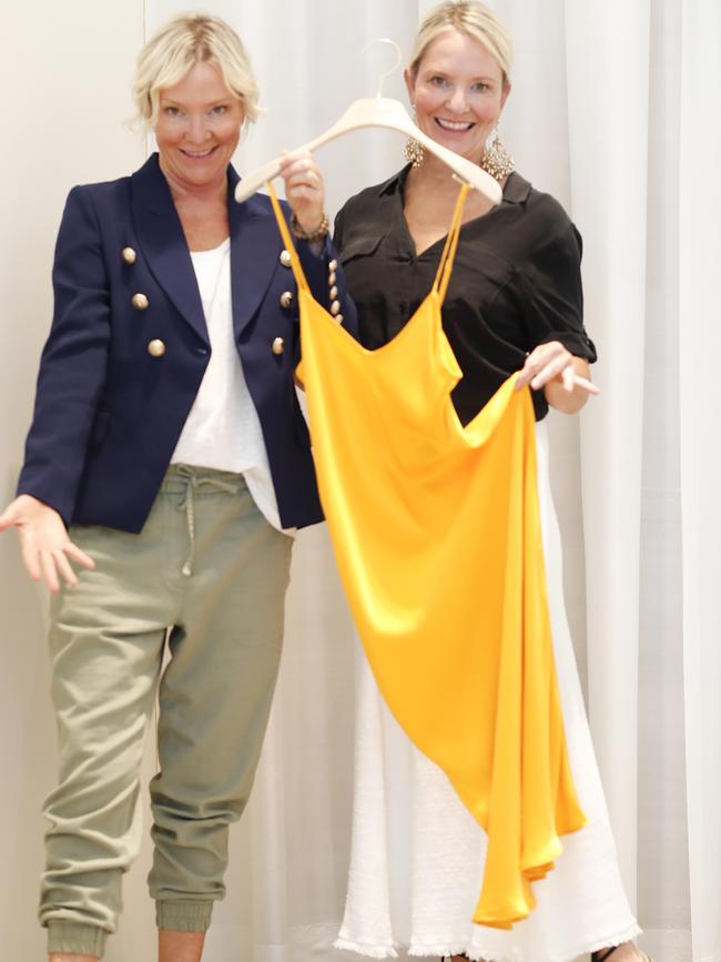 Stylist twins Jane Corkill (left) and Sally Manhire (right) have both been nominated for the inaugral Gold Coast Bulletin Harvey Norman Women of the Year. Photo: Tim Marsden